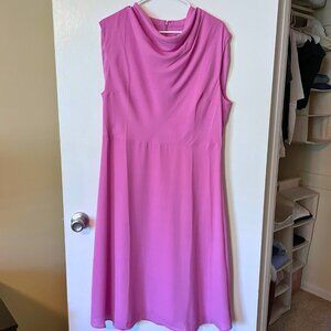 Ann Taylor Hot Pink Sleeveless Pique Ponte Knit Sheath Dress Size 14 Petite NWT